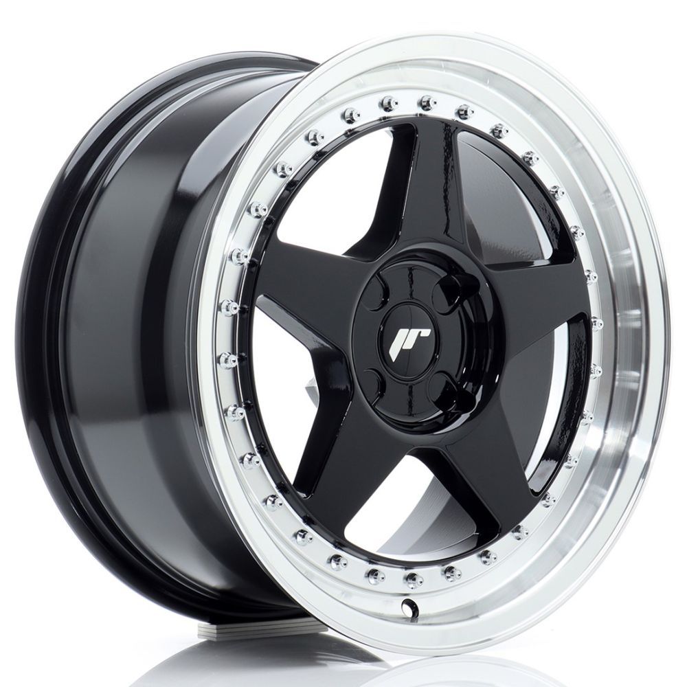 ALU PLATIŠČA JR Wheels JR6 17x8 ET20-35 4H BLANK Gloss Black w/Machined Lip