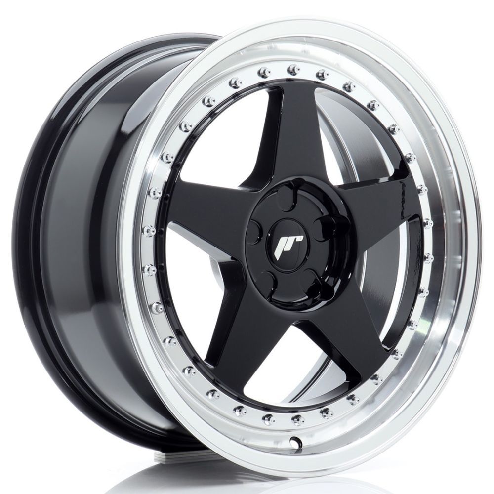 ALU PLATIŠČA JR Wheels JR6 18x8 ET20-35 5H BLANK Gloss Black w/Machined Lip