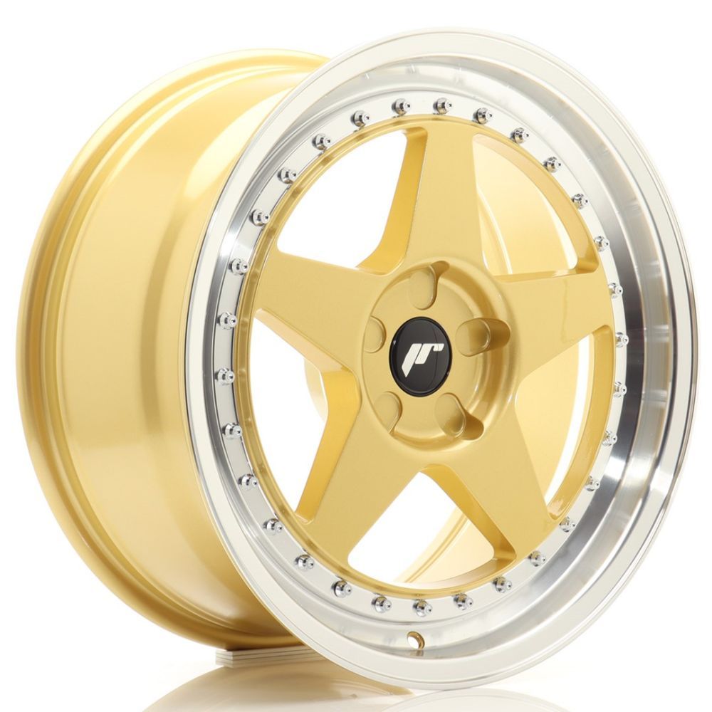 JR Wheels JR6 18x8 ET20-35 5H BLANK Gold w/Machined Lip