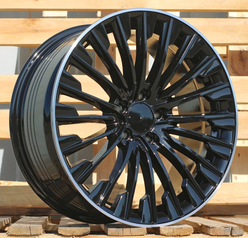  R19x8.5 5X112 ET 40 66.6 FBX132 Black+Polished Lip (BLPL) For MER (Z5) (HYBRID FORGED Rear+Front) 8.5x19 ET40 5x112