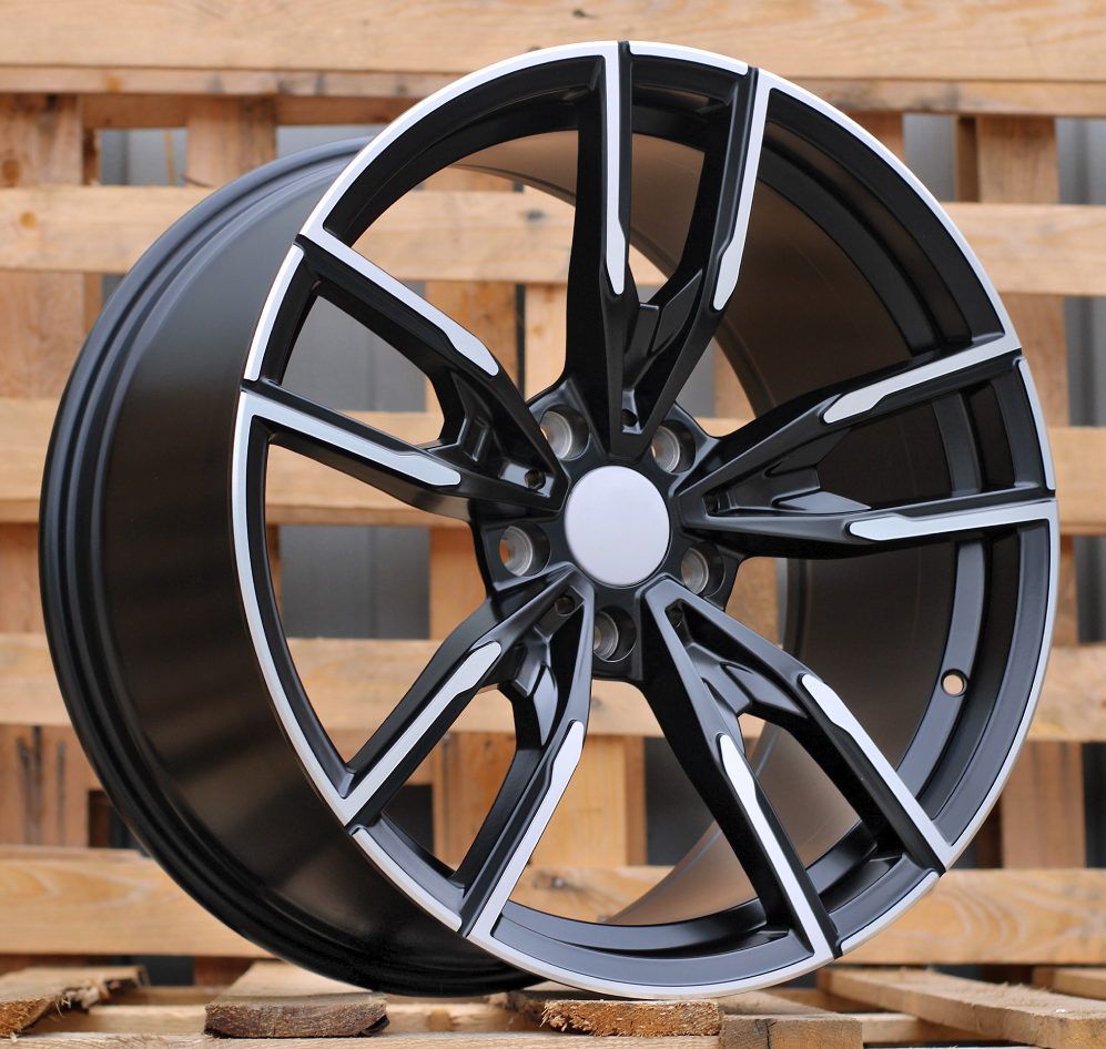 R18x9 5X112 ET 40 66.6 I5478 Black Polished Half Matt (MBHM) For BMW (P1) (Rear+Front) 9x18 ET40 5x112