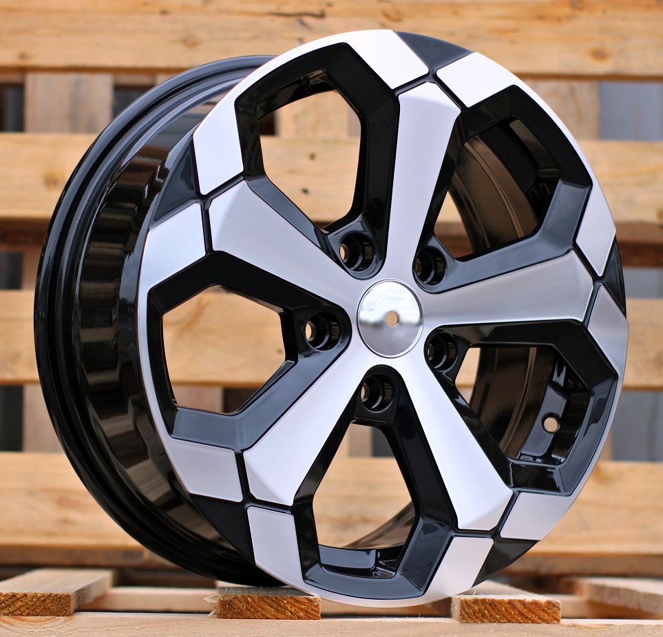  R16x6.5 5X114.3 ET 33 66.1 Y1274 Black Polished (MB) For DACIA (K2) (NEW Model) 6.5x16 ET33 5x114.3