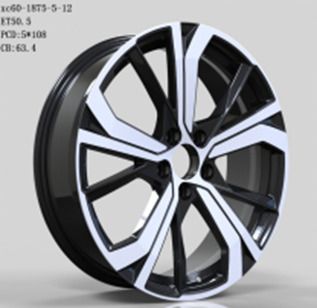 R19x7.5 5X108 ET 50.5 63.4 SF503 Black Polished (MB) For VOLVO (Z5) (HYBRID FORGED) 7.5x19 ET50.5 5x108