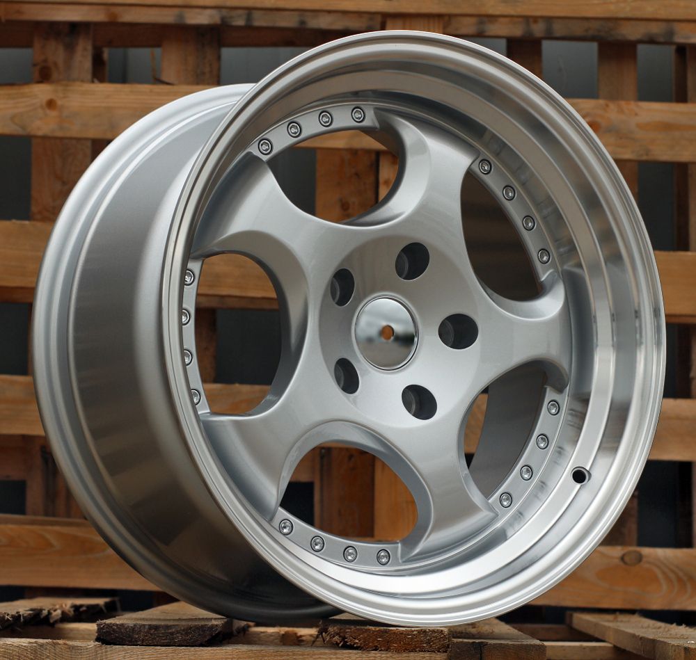 R17x9.5 5X120 ET 20 74.1 L2384 Silver+Polished Lip (SP) For BMW (P1) (REAR+FRONT) 9.5x17 ET20 5x120