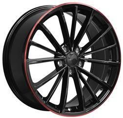 ALU PLATIŠČA R17x7.5 5X112 ET 51 57.1 B5937 Black Half Matt+Red Lip (BLHMRL) For VW (R) 7.5x17 ET51 5x112