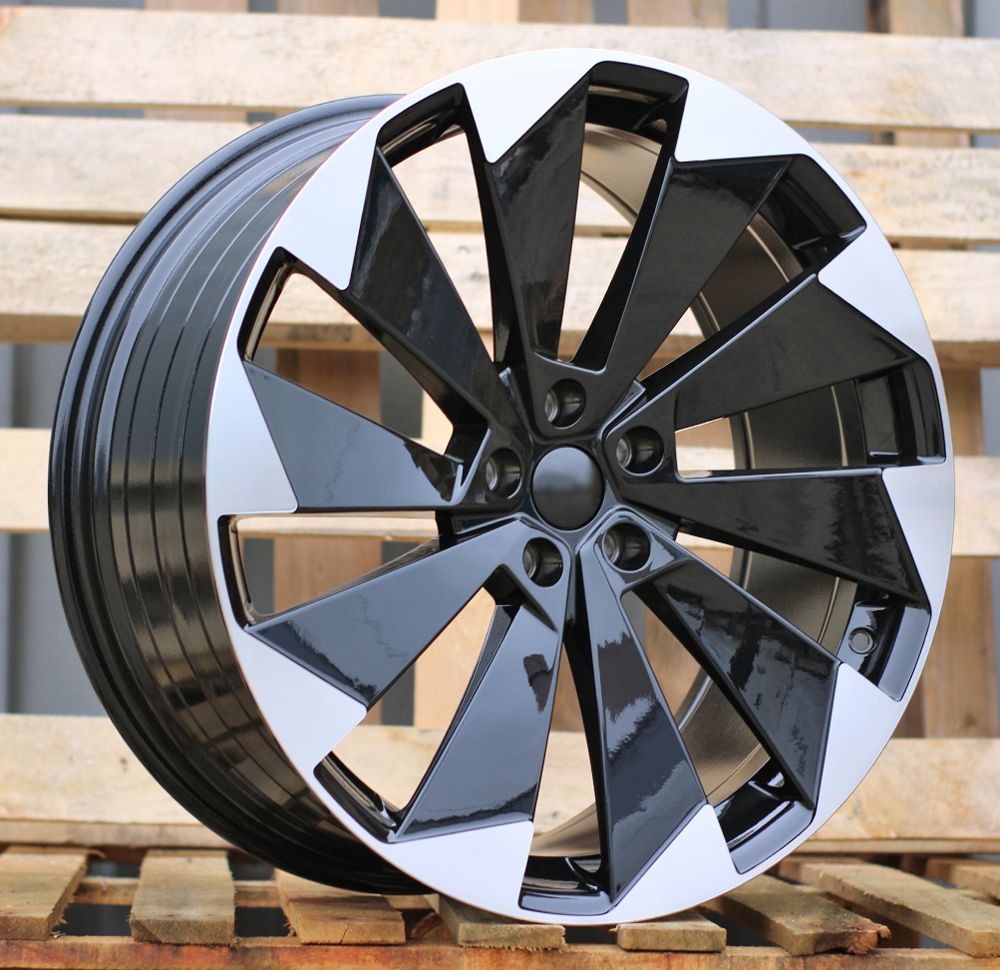 ALU PLATIŠČA R21x8.5 5X112 ET 40 57.1 I1141 Black Polished (MB) For SKODA (K7) (Enyaq (Front+Rear)) 8.5x21 ET40 5x112