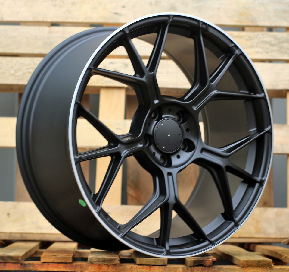 ALU PLATIŠČA R19x9.5 5X112 ET 43 66.5 FBX120 (F9717) Black Matt+Polished Lip (BMPL) For MER (K3) (Rear+Front) 9.5x19 ET43 5x112