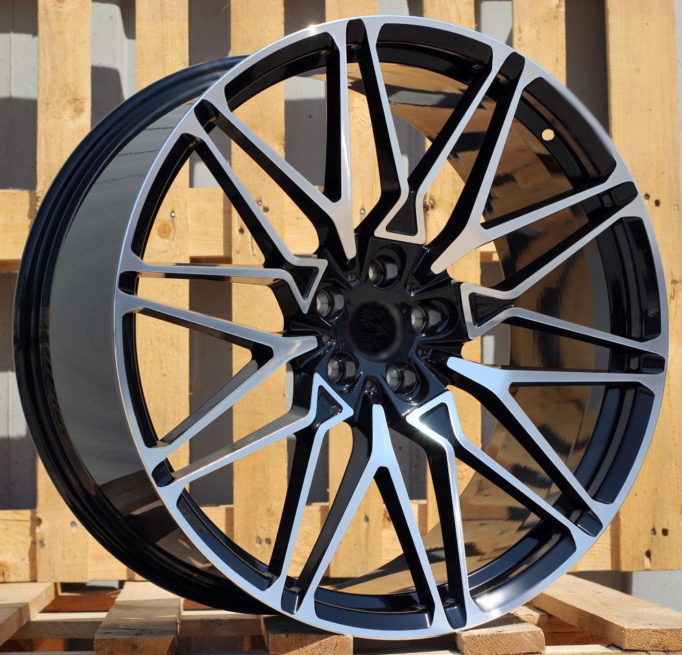 ALU PLATIŠČA R21x10.5 5X112 ET 43 66.6 B5771 (IN0295) Black Polished (MB) For BMW (Z5) (Rear+Front) 10.5x21 ET43 5x112