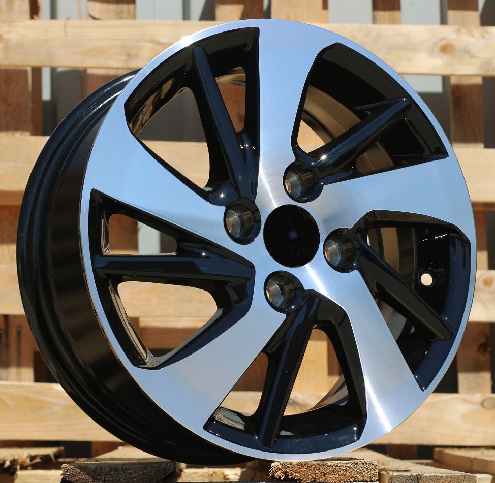 R14x5.5 4X100 ET 45 54.1 F0458 (LU1543) Black Polished (MB) For TOYOT (R+Z) 5.5x14 ET45 4x100