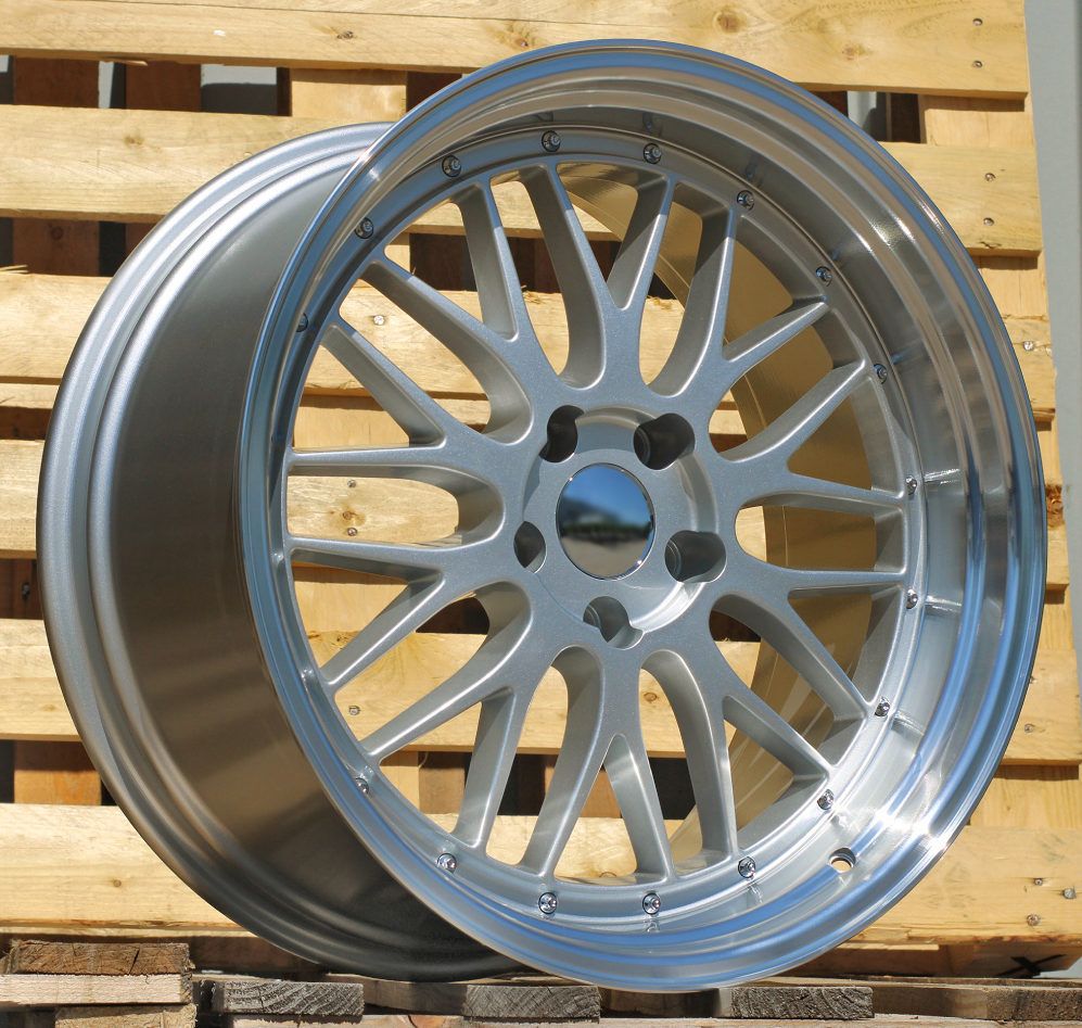 ALU PLATIŠČA R19x8.5 5X120 ET 20 74.1 BK848 Silver+Polished Lip (SP) For BMW (K4) (BBS Style Rear+Front) 8.5x19 ET20 5x120