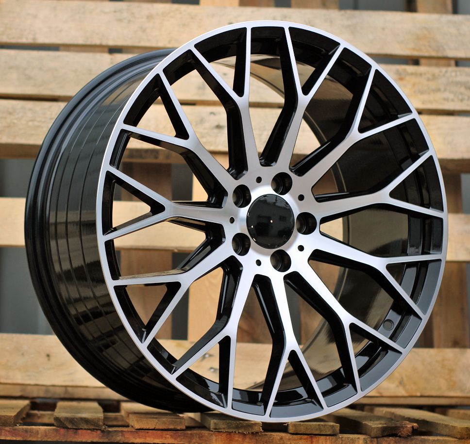  R19x8.5 5X112 ET 40 66.6 YS1180 (FBX151) Black Polished (MB) For MER (K3) (HYBRID FORGED Front+Rear) 8.5x19 ET40 5x112