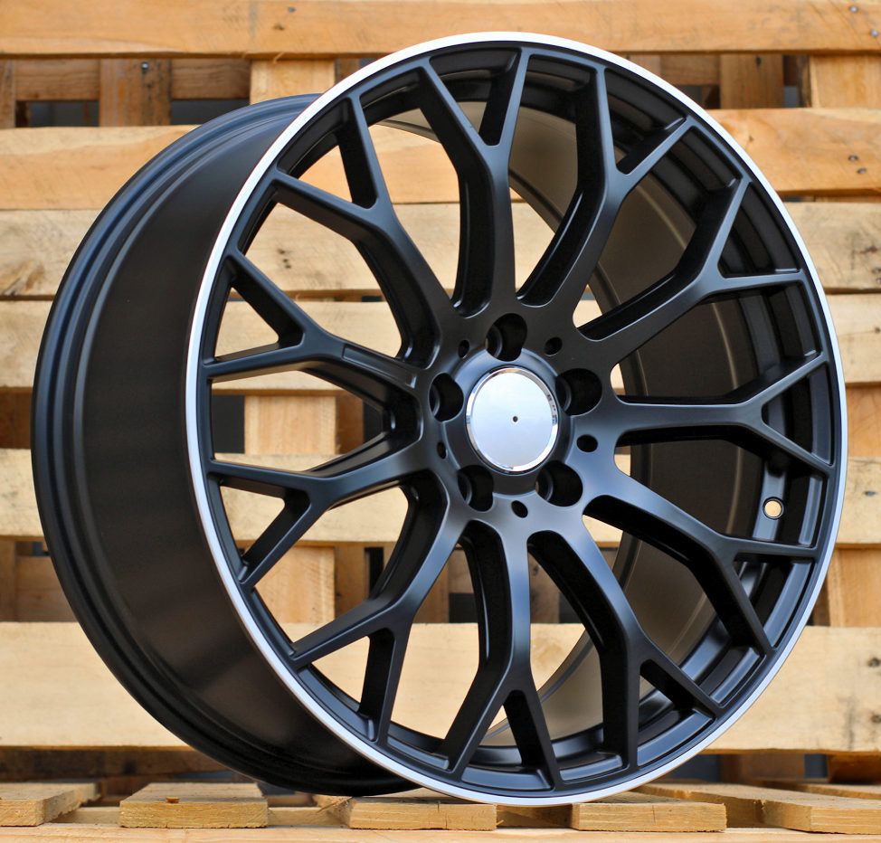  R18x8 5X112 ET 43 66.6 YS1180 (FLB002) Black Half Matt+Polished Lip (BLHMPL) For MER (Z5) (HYBRID FORGED) 8x18 ET43 5x112